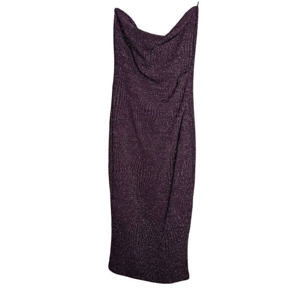NWT Trixxi Clothing Company Long Sparkly Dress Purple Glitter One Shoulder Women - Picture 1 of 7